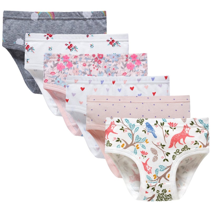 Boboking Girls Underwear Little Girls Briefs Toddler Cotton Underwear (Pack of 6) 6-7yrs - Image 1